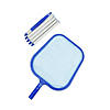 Pool Central 61.5" Silver and Blue Mini Swimming Pool Leaf Skimmer Head with FiPropered Length Pole Image 1