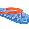 Pool Central Inflatable Blue and Orange Jumbo Flip Flop Pool Float  65-Inch Image 1