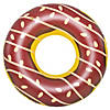 Pool Central Inflatable Brown and Yellow Frosted Chocolate Doughnut Pool Tube Float  49-Inch Image 1
