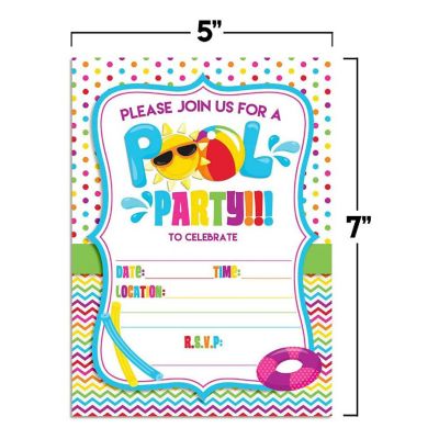 Pool Party Invitations 40pcs. by AmandaCreation Image 3