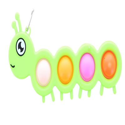 Pop Fidget Toy Green Caterpillar 4-Button Bubble Popping Game Image 1