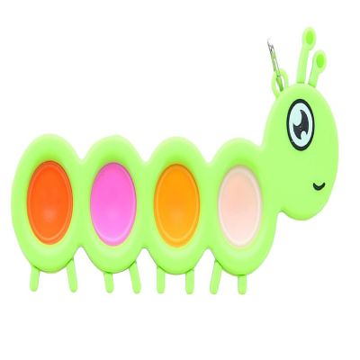 Pop Fidget Toy Green Caterpillar 4-Button Bubble Popping Game Image 1