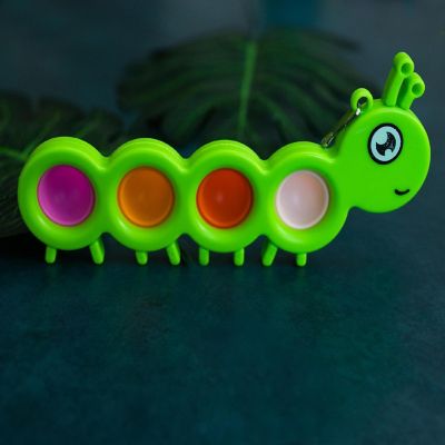 Pop Fidget Toy Green Caterpillar 4-Button Bubble Popping Game Image 3