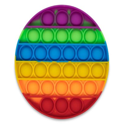 Pop Fidget Toy Silicone Bubble Popping Game  Rainbow Round Image 1