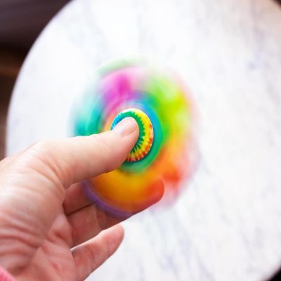 Pop Fidget Toy Spinner 5-Button Rainbow Bubble Popping Game Image 3