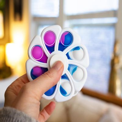 Pop Fidget Toy Spinner White Flower 8-Button Bubble Popping Game Image 3