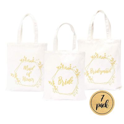 Pop Fizz Designs Bridesmaid Bags - White and Gold - 1 Maid of Honor Bag - Bride Bag Image 1