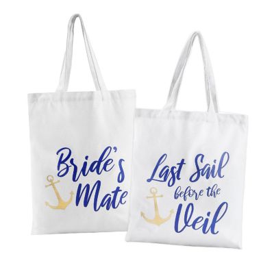 Pop Fizz Designs Bridesmaid Nautical Canvas Bags Image 1