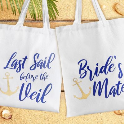 Pop Fizz Designs Bridesmaid Nautical Canvas Bags Image 2