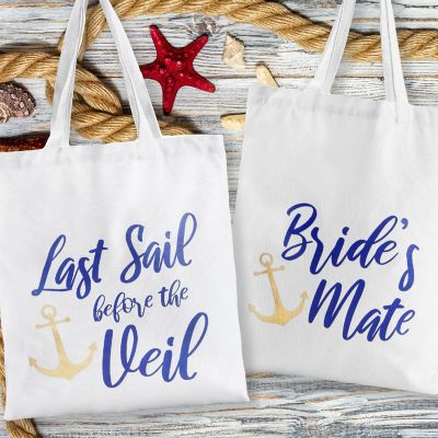 Pop Fizz Designs Bridesmaid Nautical Canvas Bags Image 3