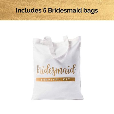 Pop Fizz Designs Bridesmaid Tote Bags - White and Gold Image 2