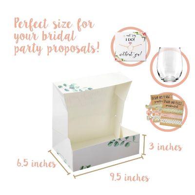 Pop Fizz Designs Greenery with Rose Gold Foil Bridesmaid Box Set 6 pack Image 2