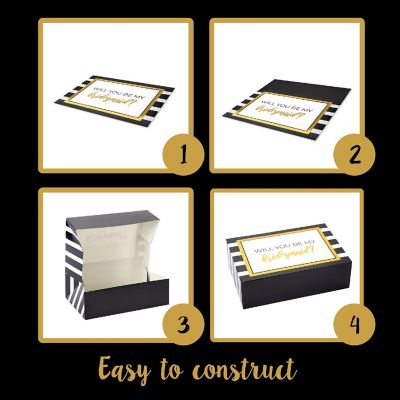 Pop Fizz Designs Stripes with Gold Foil Bridesmaid Box Set Image 3