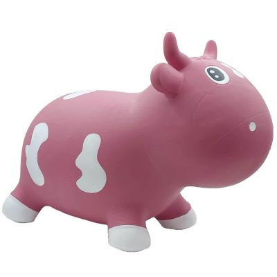 Pop It Up: Kidzzfarm Bouncing Cow:Junior - Pink - Inflatable Animal Hopper,12mo+ Image 1