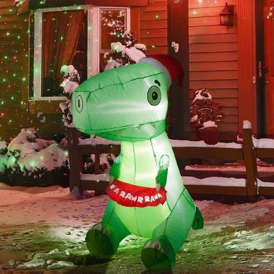 PopFun-6' Ft Christmas Dinosaur Holiday Inflatable | Oriental Trading