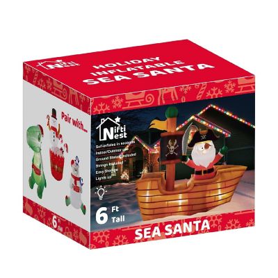 PopFun-6'Ft Sea Santa Holiday Inflatable Image 1