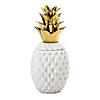 Porcelain Gold Topped Pineapple Jar 6X6X13.5" Image 1