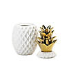 Porcelain Gold Topped Pineapple Jar 6X6X13.5" Image 2