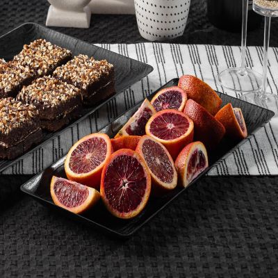 Posh Setting 6.25 x 14 Inch Rectangle Black  Serving Tray -  5 pack Image 3