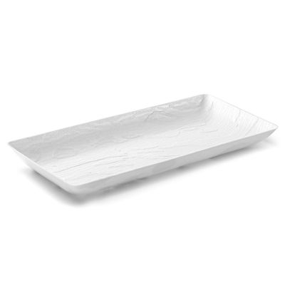 Posh Setting 6.25 x 14 Inch Rectangle White  Serving Tray -  5 pack Image 1