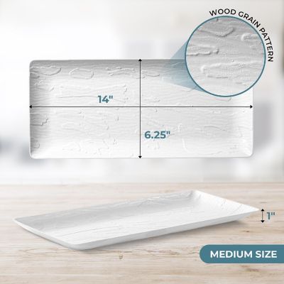 Posh Setting 6.25 x 14 Inch Rectangle White  Serving Tray -  5 pack Image 2