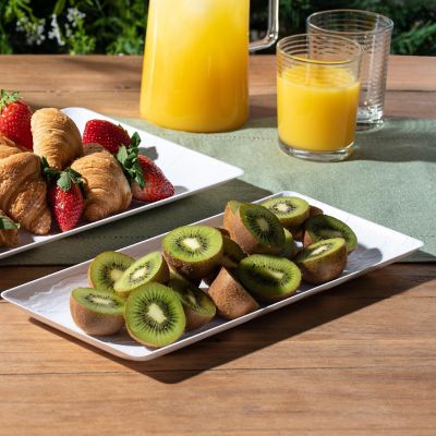Posh Setting 6.25 x 14 Inch Rectangle White  Serving Tray -  5 pack Image 3