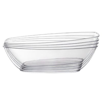 Posh Setting Clear Oval Salad Bowl - 72 oz. - 4 Pack Image 1