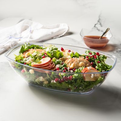 Posh Setting Clear Oval Salad Bowl - 72 oz. - 4 Pack Image 1
