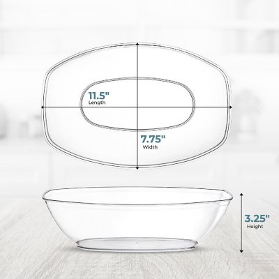 Posh Setting Clear Oval Salad Bowl - 72 oz. - 4 Pack Image 3