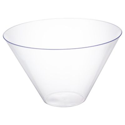 Posh Setting Clear Plastic Cone Shaped Salad Bowl - 96 oz. - 5 Pack Image 1