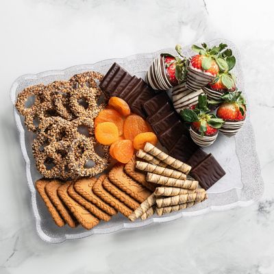 Posh Setting Silver Glitter Rectangular Serving Tray with Scalloped Edge - 4 Count Image 3