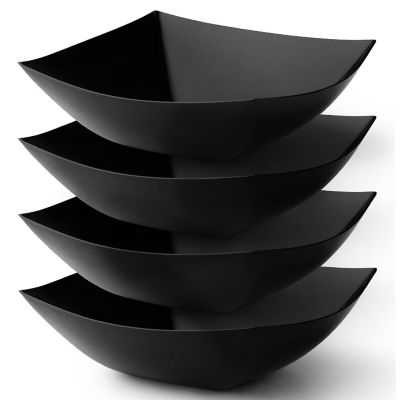 Posh Setting Square Black Serving Bowl - 64 oz. - 4 Pack Image 1