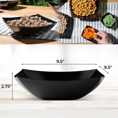 Posh Setting Square Black Serving Bowl - 64 oz. - 4 Pack Image 3