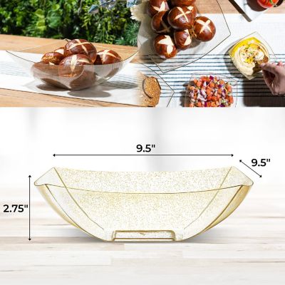 Posh Setting Square Gold Glitter Serving Bowl - 64 oz. - 4 Pack Image 3