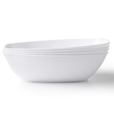 Posh Setting White Oval Salad Bowl - 72 oz. - 4 Pack Image 1