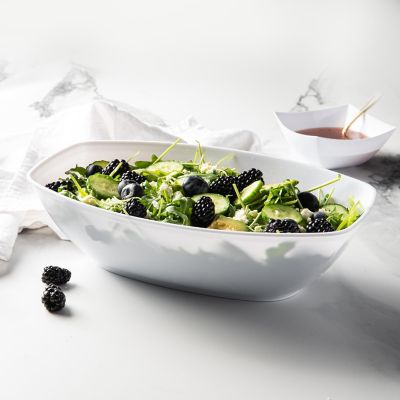 Posh Setting White Oval Salad Bowl - 72 oz. - 4 Pack Image 1