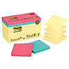 Post-it Dispenser Pop-up Notes Value Pack, 3 in x 3 in, Canary Yellow, 14 Pads plus 4 Pads in Assorted Color Image 1