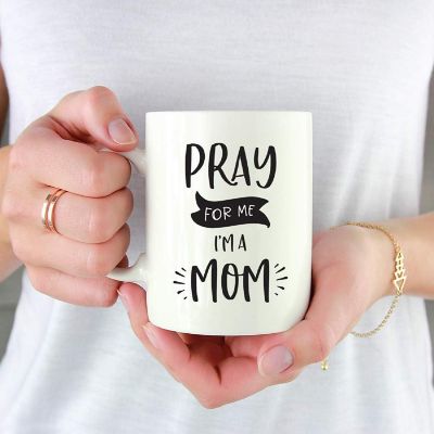 Pray for Me I'm a Mom Ceramic Mug Image 1