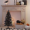 Pre-Lit Artificial Tinsel Halloween Tree - 3' - Black - Clear Lights Image 1