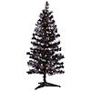 Pre-Lit Artificial Tinsel Halloween Tree - 3' - Black - Clear Lights Image 1