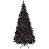 Pre-Lit Artificial Tinsel Halloween Tree - 9' - Black - Clear Lights Image 1