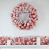 Pre-Lit Flocked Red Artificial Christmas Wreath  36 Inch  Clear Lights Image 1
