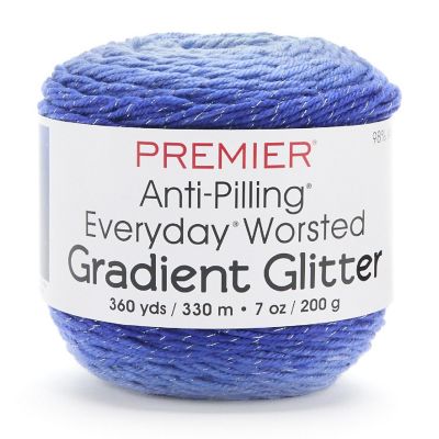 Premier Everyday Worsted Gradient Glitter Yarn-Royal Blue Tones Image 1