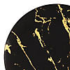 Premium 10.25" Black with Gold Stroke Round Disposable Plastic Dinner Plates (120 Plates) Image 1
