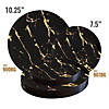 Premium 10.25" Black with Gold Stroke Round Disposable Plastic Dinner Plates (120 Plates) Image 3