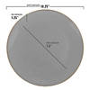 Premium 10.25" Gray with Gold Organic Round Disposable Plastic Dinner Plates (120 Plates) Image 2