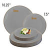 Premium 10.25" Gray with Gold Organic Round Disposable Plastic Dinner Plates (120 Plates) Image 2