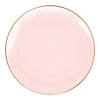 Premium 10.25" Pink with Gold Organic Round Disposable Plastic Dinner Plates (120 Plates) Image 1