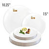 Premium 10.25" Solid White Organic Round Disposable Plastic Dinner Plates (120 Plates) Image 3