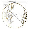 Premium 10.25" White with Gold Antique Floral Round Disposable Plastic Dinner Plates (120 Plates) Image 2